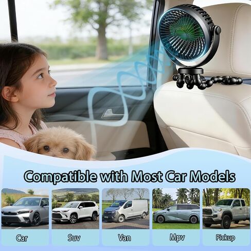 Car Fans for Backseat for Kids，Battery Operated Car Seat Fan for Car Baby Rear Facing in Saudi Arabia