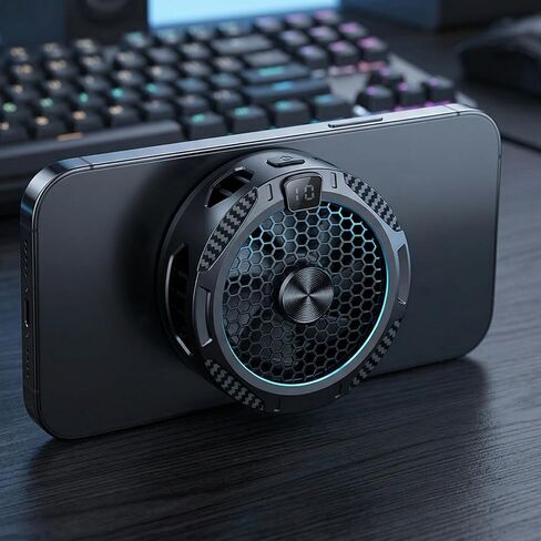External Cooling Fans for ipad/Surface pro, Compatible for Steam Deck,Universal Radiator with Temperature Display for Mobile Gaming,Tiktok Live Streaming-Black in Saudi Arabia