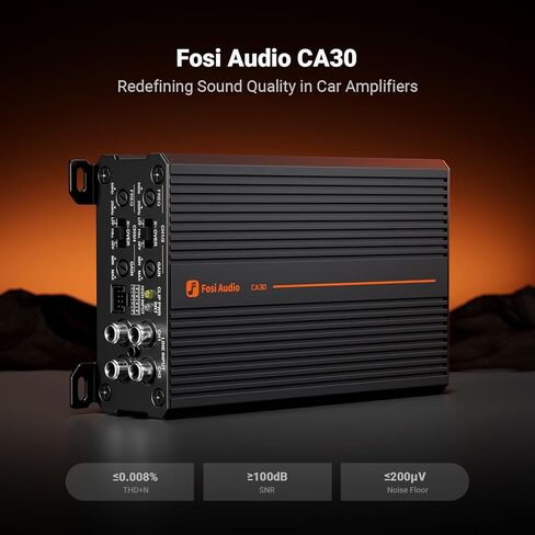 Fosi Audio CA30 4 Channel Car Amplifier Class D, Independent Crossover RCA/High Level Input, 88% Efficiency 100W x 4 @ 4Ω/320W Bridged, Mini Low Noise HiFi Amp for Vehicle Stereo Audio Sound System in Saudi Arabia