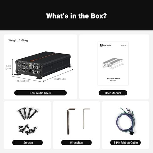 Fosi Audio CA30 4 Channel Car Amplifier Class D, Independent Crossover RCA/High Level Input, 88% Efficiency 100W x 4 @ 4Ω/320W Bridged, Mini Low Noise HiFi Amp for Vehicle Stereo Audio Sound System in Saudi Arabia