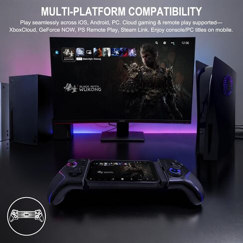 Joso Phone Controller for iPad 13" & Tablet, iPhone Controller Android Control with Hall Joysticks/Triggers/Macro/Turbo/RGB Light, and Clamp Lockable iPad, Play P5/P4/Xbox/PC Streaming & Cloud Gaming in Saudi Arabia