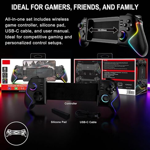 Joso Phone Controller for iPad 13" & Tablet, iPhone Controller Android Control with Hall Joysticks/Triggers/Macro/Turbo/RGB Light, and Clamp Lockable iPad, Play P5/P4/Xbox/PC Streaming & Cloud Gaming in Saudi Arabia