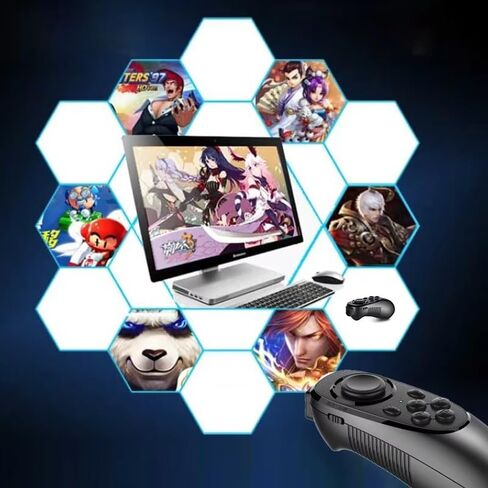 Hoorawwi VR جهاز التحكم عن بعد Gamepad سماعة الواقع الافتراضي التحكم بالبلوتوث VR فيديو، لعبة، صورة شخصية، قلب الكتاب الإلكتروني/PPT/صفحة الزاوية، الماوس، في هاتف iPhone الذكي والكمبيوتر اللوحي والكمبيوتر المحمول in Kuwait