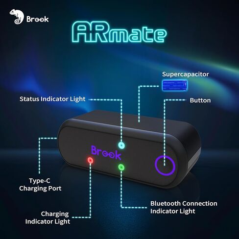 Brook Gaming AR Mate – Portable AR Game Accessory for Pokémon GO, Monster Hunter, Pikmin | Smart Roam, Quick Catch, Fast Spin, App-Controlled Speed, compatible with Xbox Controller in Saudi Arabia