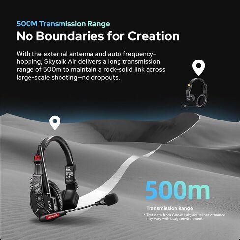 GODOX Skytalk Air 5S 2.4G Full-Duplex Wireless Intercom System for Group Communication with Noise Free Design 20H Battery Life 500m Transmittion in Saudi Arabia