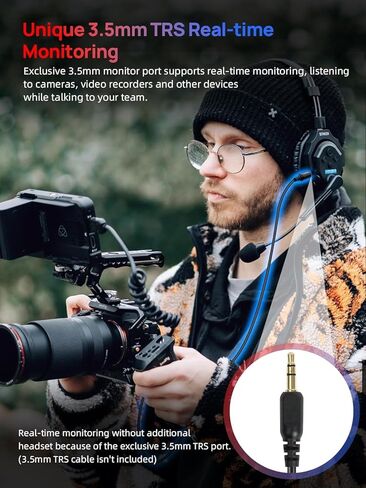 SYNCO XTALK X2 Wireless Headset Intercom System, 2 Person Full Duplex Communication Headsets 350M with Noise Reduction for Movie Shoot Live Show Stage Performance in Saudi Arabia