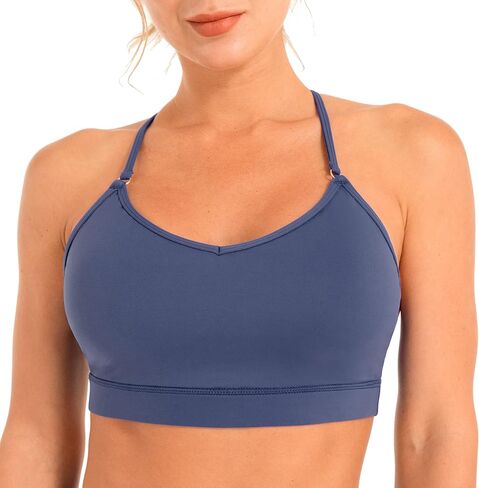 Women’s Sports Bra Medium Support Strappy Crisscross Back Moisture‑Wicking Wireless Workout Bra for Yoga Gym in Saudi Arabia