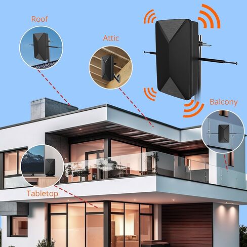AT-406BV لوحة مسطحة صغيرة بيج بوي داخلي/خارجي Smartpass هوائي HDTV مضخم مع مكاسب عالية وفلتر 4G LTE مدمج in Kuwait