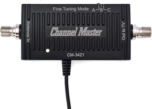Channel Master FLATenna مع معزز - هوائي تلفزيون داخلي للتلفزيونات الذكية والقنوات المحلية، مضخم إشارة قابل للتعديل مع مرشحات LTE/FM، يدعم 1080p، 4K وتلفزيون NextGen (ATSC 3.0) in Kuwait
