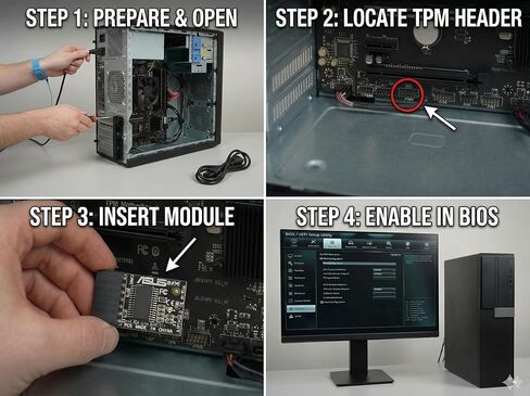 وحدة TPM 2.0 للوحات الأم ASUS (14-1 Pin LPC)، مجموعة شرائح Infineon الأصلية، مُحسّنة لمنصات ASUS DDR4، تدعم Windows 11 وBitLocker، تحل محل TPM-M R2.0 in Kuwait