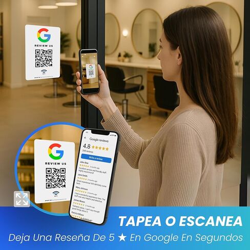 ملصقات لمراجعات Google - ملصق واحد QR وNFC - اترك لنا رأيك في ملصق الخرائط - متوافق مع iPhone وAndroid - ملصق لتعزيز تعليقاتي - إعدادات الصفحة الرئيسية | الرسائل in Kuwait