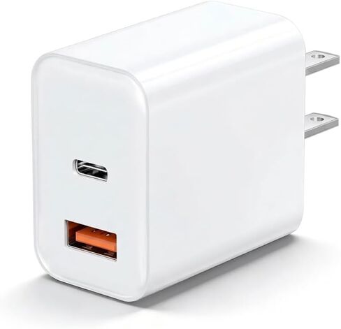 كتلة شاحن USB C سريع لساعة Apple، شاحن حائط مزدوج المنفذ 20 وات من النوع C، محول طاقة لساعة Apple/iWatch Series Ultra/11/10/9/8/7/6/5/4/3، iPhone 17/16/15، AirPods 4/3/2/1 in Kuwait