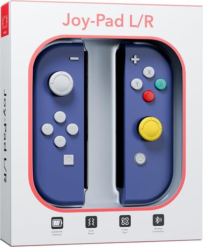 Tideal Set of Replacement Controller for Nintendo Switch - Compatible with Nintendo Switch (1) / OLED/Lite - Dual Vibration/Motion Control / 6-Axis Gyro (Blue & Yellow) in Saudi Arabia