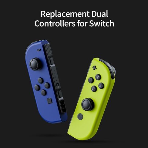 Tideal Set of Replacement Controller for Nintendo Switch - Compatible with Nintendo Switch (1) / OLED/Lite - Dual Vibration/Motion Control / 6-Axis Gyro (Blue & Yellow) in Saudi Arabia