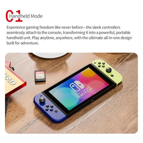Tideal Set of Replacement Controller for Nintendo Switch - Compatible with Nintendo Switch (1) / OLED/Lite - Dual Vibration/Motion Control / 6-Axis Gyro (Blue & Yellow) in Saudi Arabia
