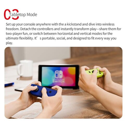 Tideal Set of Replacement Controller for Nintendo Switch - Compatible with Nintendo Switch (1) / OLED/Lite - Dual Vibration/Motion Control / 6-Axis Gyro (Blue & Yellow) in Saudi Arabia