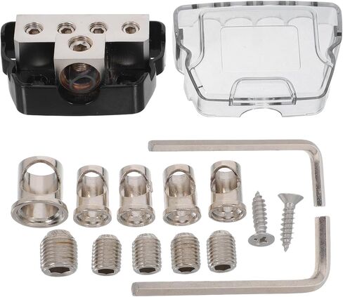 HANABASS Car Audio Power Splitter 1-in 4-Out Distribution Block for Vehicle Sound System Upgrade, Amp Ground Junction Box Compatible with Car Amplifier Installation Accessories in Saudi Arabia