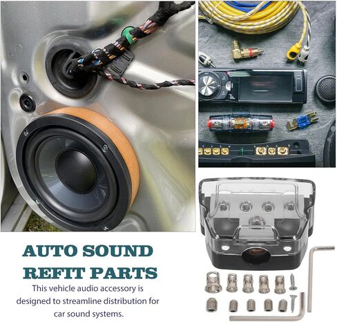 HANABASS Car Audio Power Splitter 1-in 4-Out Distribution Block for Vehicle Sound System Upgrade, Amp Ground Junction Box Compatible with Car Amplifier Installation Accessories in Saudi Arabia