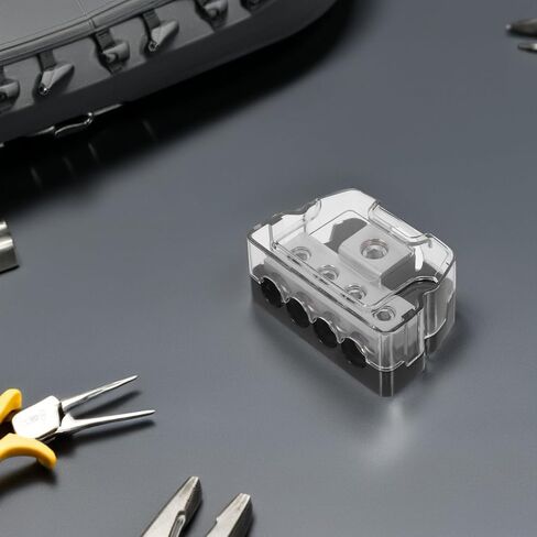 HANABASS Car Audio Power Splitter 1-in 4-Out Distribution Block for Vehicle Sound System Upgrade, Amp Ground Junction Box Compatible with Car Amplifier Installation Accessories in Saudi Arabia