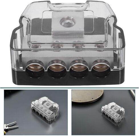 HANABASS Car Audio Power Splitter 1-in 4-Out Distribution Block for Vehicle Sound System Upgrade, Amp Ground Junction Box Compatible with Car Amplifier Installation Accessories in Saudi Arabia