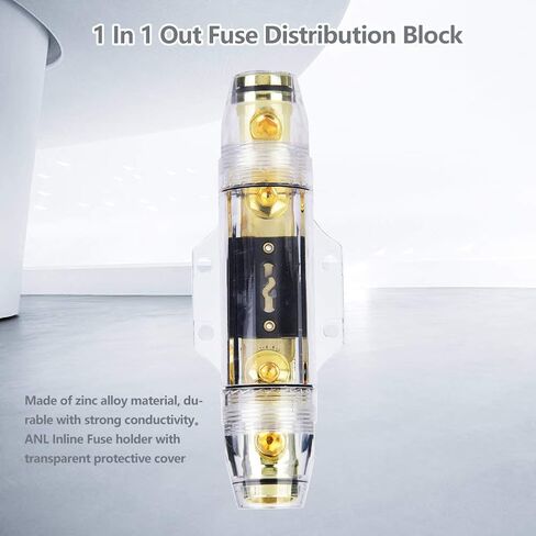 Jeanoko Car Audio Amplifier ANL Distribution Block Durable Zinc Alloy 100A Holder 0Ga-4Ga, Long Lifespan and Safety in Use, for Car Modification Enthusiasts in Saudi Arabia