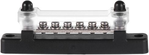 Luxshiny Copper Bus Bar Power Distribution Block with Cover, 6-Position Terminal Block for Car and Boat Electrical Systems, Heavy-Duty Straight Copper Busbar for Automotive and Marine Use in Saudi Arabia