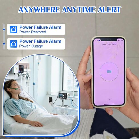 إنذار انقطاع الطاقة مع إخطارات تطبيق WiFi، مؤشر LED لانقطاع الطاقة الذكي بصوت عالٍ 110 ديسيبل، كشف الجهد الكهربي، كاشف فشل للفريزر، رحلات GFCI، مضخة مستنقع، دفيئة in Kuwait