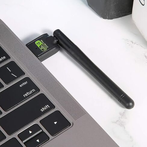 Wireless Network Card, USB2.0 WiFi Adapter Antenna Receiver 150Mbps with Security, Easy Installation, External Antenna for Desktop Computers, Laptops, and More in Saudi Arabia