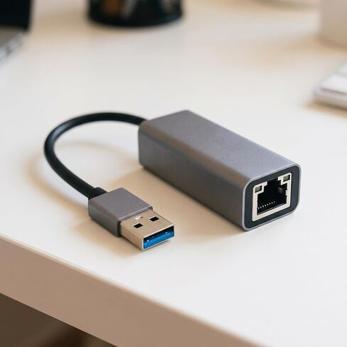 USB to Ethernet Adapter, Aluminum Gigabit Network Dongle, RJ45 LAN Wired Internet Converter for MacBook, Laptop, PC, Tablet, Computer with No Ethernet Port - Space Gray in Saudi Arabia