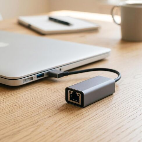 USB to Ethernet Adapter, Aluminum Gigabit Network Dongle, RJ45 LAN Wired Internet Converter for MacBook, Laptop, PC, Tablet, Computer with No Ethernet Port - Space Gray in Saudi Arabia