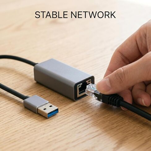 USB to Ethernet Adapter, Aluminum Gigabit Network Dongle, RJ45 LAN Wired Internet Converter for MacBook, Laptop, PC, Tablet, Computer with No Ethernet Port - Space Gray in Saudi Arabia