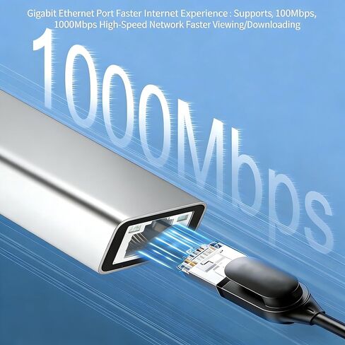 محول USB إلى إيثرنت، دونجل شبكة جيجابت من الألومنيوم، محول إنترنت سلكي RJ45 LAN لأجهزة MacBook، والكمبيوتر المحمول، والكمبيوتر الشخصي، والكمبيوتر اللوحي، والكمبيوتر بدون منفذ إيثرنت - فضي in Saudi Arabia