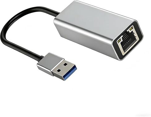 محول USB إلى إيثرنت، دونجل شبكة جيجابت من الألومنيوم، محول إنترنت سلكي RJ45 LAN لأجهزة MacBook، والكمبيوتر المحمول، والكمبيوتر الشخصي، والكمبيوتر اللوحي، والكمبيوتر بدون منفذ إيثرنت - فضي in Saudi Arabia
