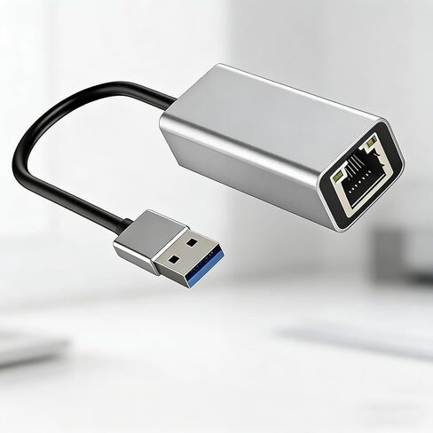 محول USB إلى إيثرنت، دونجل شبكة جيجابت من الألومنيوم، محول إنترنت سلكي RJ45 LAN لأجهزة MacBook، والكمبيوتر المحمول، والكمبيوتر الشخصي، والكمبيوتر اللوحي، والكمبيوتر بدون منفذ إيثرنت - فضي in Saudi Arabia