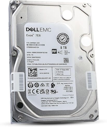Dell/Seagate Exos 7E8 ST8000NM010A 8TB 7.2K RPM SAS 12Gb/s 512e 3.5in Enterprise Hard Drive (Renewed) in Saudi Arabia