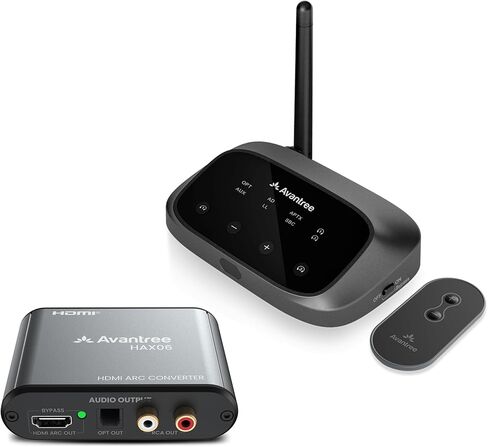 Avantree Oasis Plus 2 + HAX06 Bundle – HDMI ARC Audio Extractor & Bluetooth 5.3 Transmitter for TV, Stream Audio to Headphones & Soundbar Simultaneously, Perfect for HDMI-Only TVs in Saudi Arabia