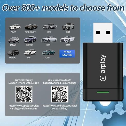 2026 Upgraded Wireless CarPlay Adapter for iPhone – Mini Wired to Wireless Dongle, Fast 5.8GHz WiFi & Bluetooth Connection, Plug & Play, Universal for OEM Wired CarPlay Cars in Saudi Arabia