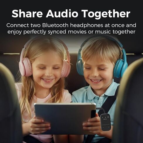 Airplane Bluetooth 5.3 Audio Transmitter with Qualcomm aptX Adaptive, LCD Display, Dual Device Support, 30Hr Battery, 3.5mm AUX for Travel, Flight, Gym in Saudi Arabia