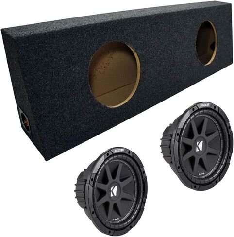 American Sound Connection Kicker Bundle Compatible with Universal Vehicle C10 Comp 10" Dual 10" Loaded Sub Box Enclosure for Standard Cab Truck in Saudi Arabia