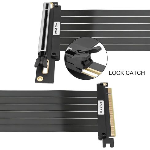 XMSJSIY PCI-E 3.0 16x Riser Cable Extension Card Shielded High Speed GPU Vertical Mount PCIe 3.0 16x Male to Female 90 Degree Right Angle Graphic Card Support RTX3060-20CM/7.87Inch in Saudi Arabia