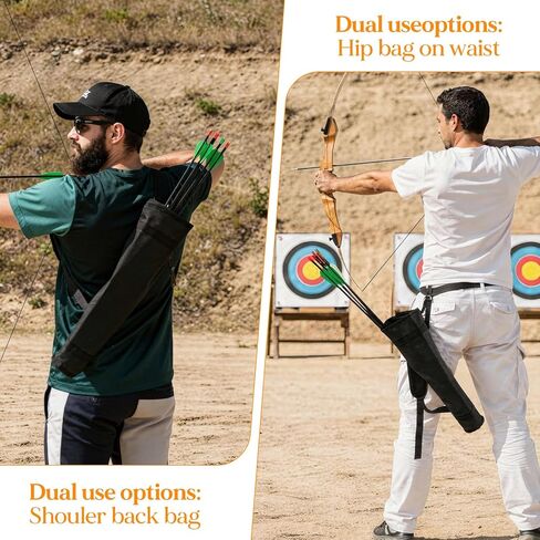 Yolev Adjustable Back Archery Quiver or Compound Recurve Bow - Lightweight Foldable Arrow Quiver Holder Bag for Target Practice Hunting - Archery Accessories Fits 30 Arrows in Saudi Arabia