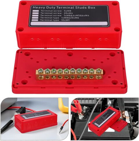 Power Distribution Block Bus Bar 10-Position Heavy Duty Terminal Studs with Waterproof Cover for Automotive Marine Rv Car Audio Installation in Saudi Arabia