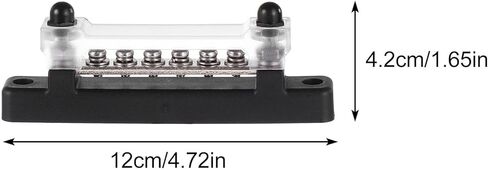 6-Position Copper Bus Bar Distribution Terminal Block, Straight Power Distribution Block for Car and Boat Amplifier Installation, High Current Dc/ac Connector in Saudi Arabia