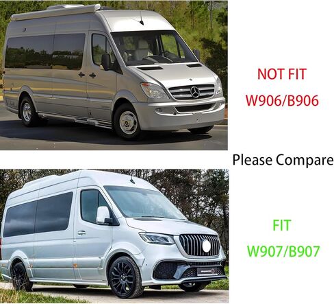 Compatible with Mercedes Benz 2019 2020 2021 2022 2023 2024 Sprinter/eSprinter W907/910 1500 2500 3500XD 4500 GT Style Front Bumper Grille Black with Black Trim grill in Saudi Arabia