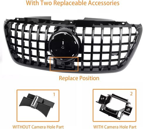 Compatible with Mercedes Benz 2019 2020 2021 2022 2023 2024 Sprinter/eSprinter W907/910 1500 2500 3500XD 4500 GT Style Front Bumper Grille Black with Black Trim grill in Saudi Arabia