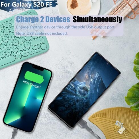حافظة بطارية لهاتف سامسونج جالاكسي S20 FE 5G، حافظة شاحن بطارية ممتدة قابلة لإعادة الشحن بقدرة 5000 مللي أمبير في الساعة، أضف عصيرًا إضافيًا بنسبة 100%، غير متوافقة مع جالاكسي S20 (6.5 بوصة) أسود in Kuwait