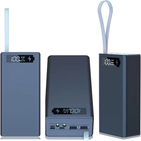 18650 صندوق شاحن USB حامل الهاتف المحمول C16PD إصدار الطاقة لصندوق شاحن الغلاف مع طقم طاقة الإضاءة 18650 DIY قابل للإزالة بدون لحام 16 قسم 18650 طقم طاقة DIY Mobile (أسود) in Saudi Arabia