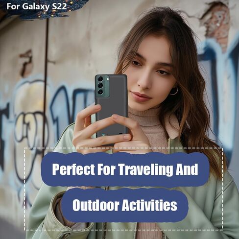 [حافظة بطارية إصدار جديد لهاتف Samsung Galaxy S22، حافظة شاحن بطارية ممتدة قابلة لإعادة الشحن بقدرة 4800 مللي أمبير في الساعة، أضف 100% عصير إضافي (6.1 بوصة) أسود in Kuwait