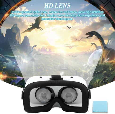 نظارات الواقع الافتراضي، نظارات الواقع الافتراضي ثلاثية الأبعاد، سماعة رأس VR قابلة للتعديل مع عدسة زاوية واسعة لألعاب الأفلام، محمية ضد العيون الزرقاء - مجموعة نظارات الواقع الافتراضي العالمية للمبتدئين in Kuwait
