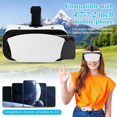 Virtual Reality Goggles, 3D VR Glasses Adjustable VR Headset with Wide Angle Lens for Movies Games, Anti-Blue Eyes Protected- Universal Virtual Reality Goggles Set for Beginners in Saudi Arabia